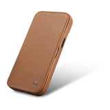 iCarer CE Premium læder Folio Case iPhone 14 Plus Magnetisk Flip læder Folio Case MagSafe Brown (WMI14220715-BN)
