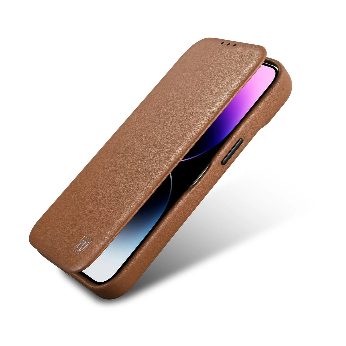 iCarer CE Premium læder Folio Case iPhone 14 Plus Magnetisk Flip læder Folio Case MagSafe Brown (WMI14220715-BN)