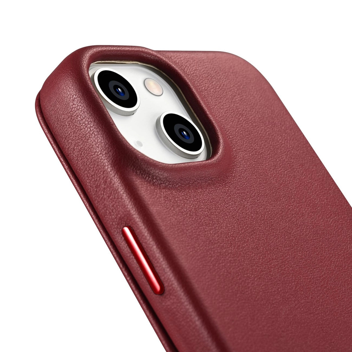 iCarer CE Premium læder Folio Case iPhone 14 Plus Magnetisk Flip læder Folio Case MagSafe Red (WMI14220715-RD)