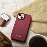 iCarer CE Premium læder Folio Case iPhone 14 Plus Magnetisk Flip læder Folio Case MagSafe Red (WMI14220715-RD)