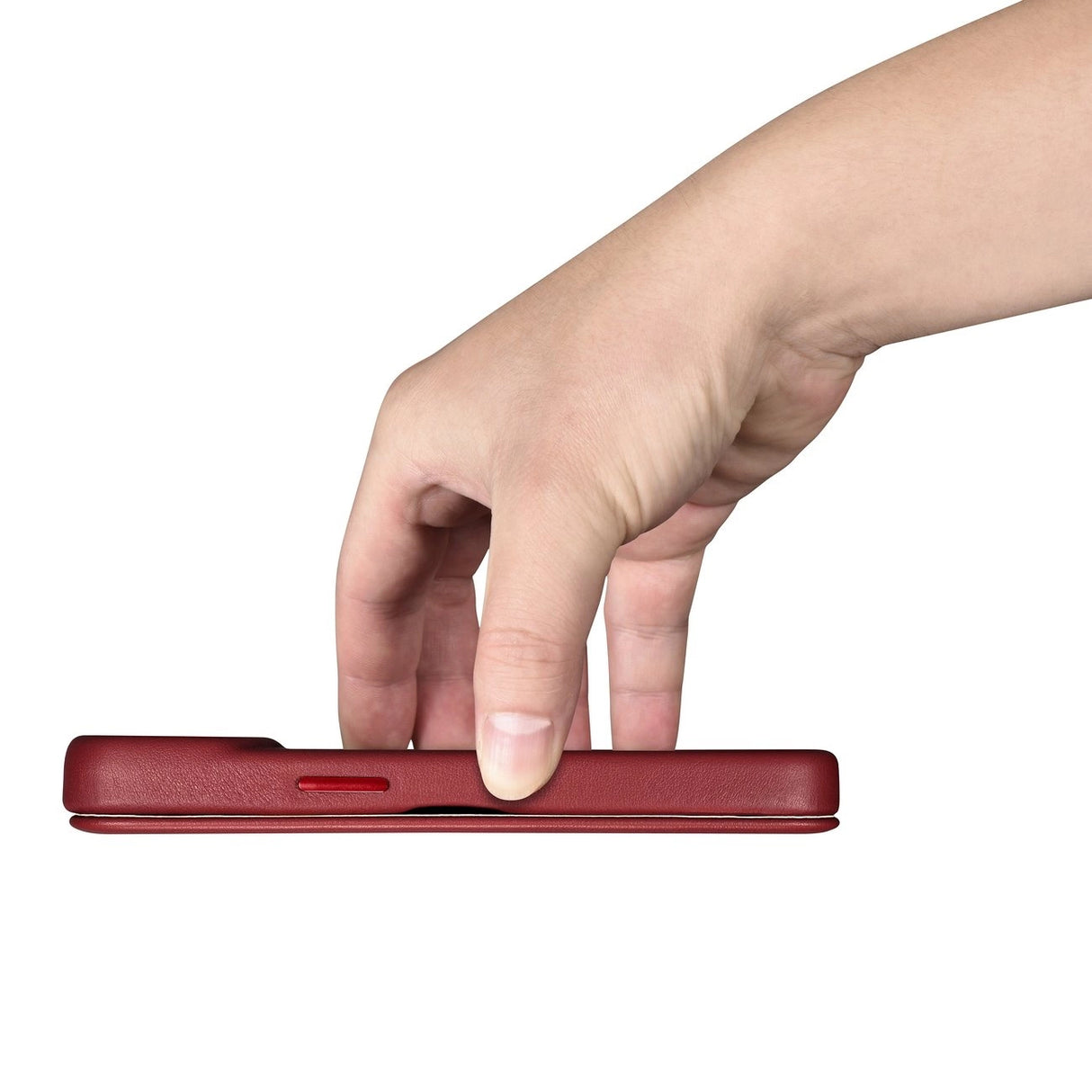 iCarer CE Premium læder Folio Case iPhone 14 Plus Magnetisk Flip læder Folio Case MagSafe Red (WMI14220715-RD)