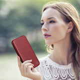 iCarer CE Premium læder Folio Case iPhone 14 Plus Magnetisk Flip læder Folio Case MagSafe Red (WMI14220715-RD)