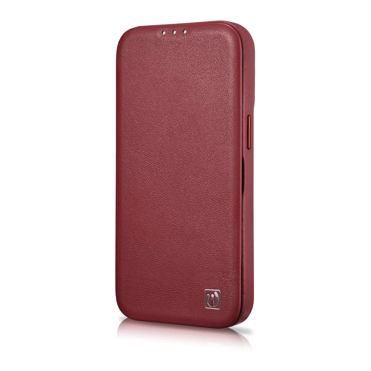 iCarer CE Premium læder Folio Case iPhone 14 Plus Magnetisk Flip læder Folio Case MagSafe Red (WMI14220715-RD)