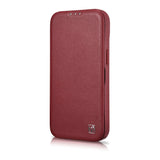 iCarer CE Premium læder Folio Case iPhone 14 Plus Magnetisk Flip læder Folio Case MagSafe Red (WMI14220715-RD)