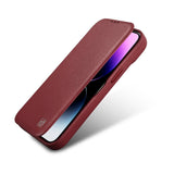 iCarer CE Premium læder Folio Case iPhone 14 Plus Magnetisk Flip læder Folio Case MagSafe Red (WMI14220715-RD)
