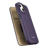 iCarer CE Premium læder Folio Case iPhone 14 Plus Magnetisk Flip læder Folio Case MagSafe mørk lilla (WMI14220715-DP)