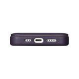iCarer CE Premium læder Folio Case iPhone 14 Plus Magnetisk Flip læder Folio Case MagSafe mørk lilla (WMI14220715-DP)