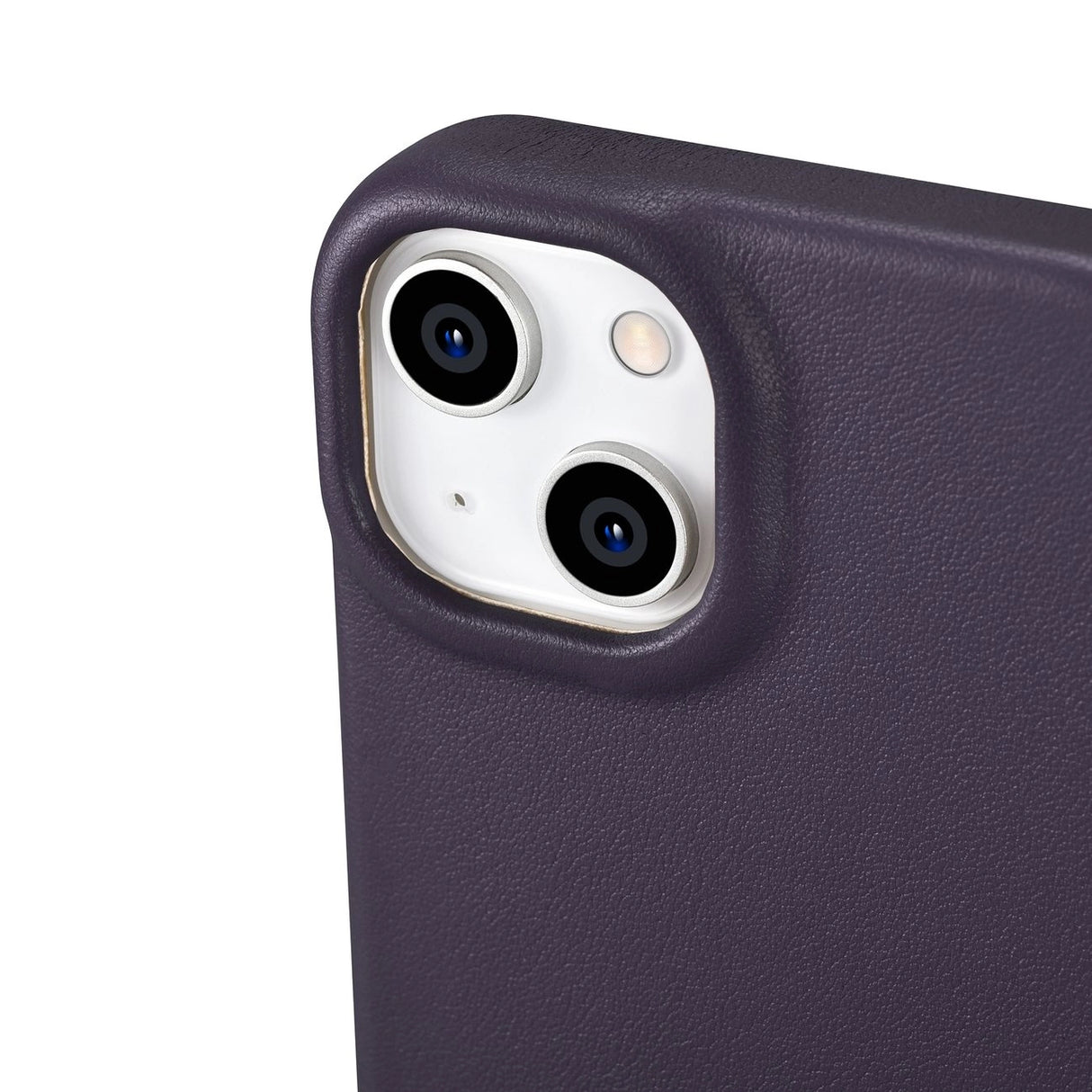 iCarer CE Premium læder Folio Case iPhone 14 Plus Magnetisk Flip læder Folio Case MagSafe mørk lilla (WMI14220715-DP)
