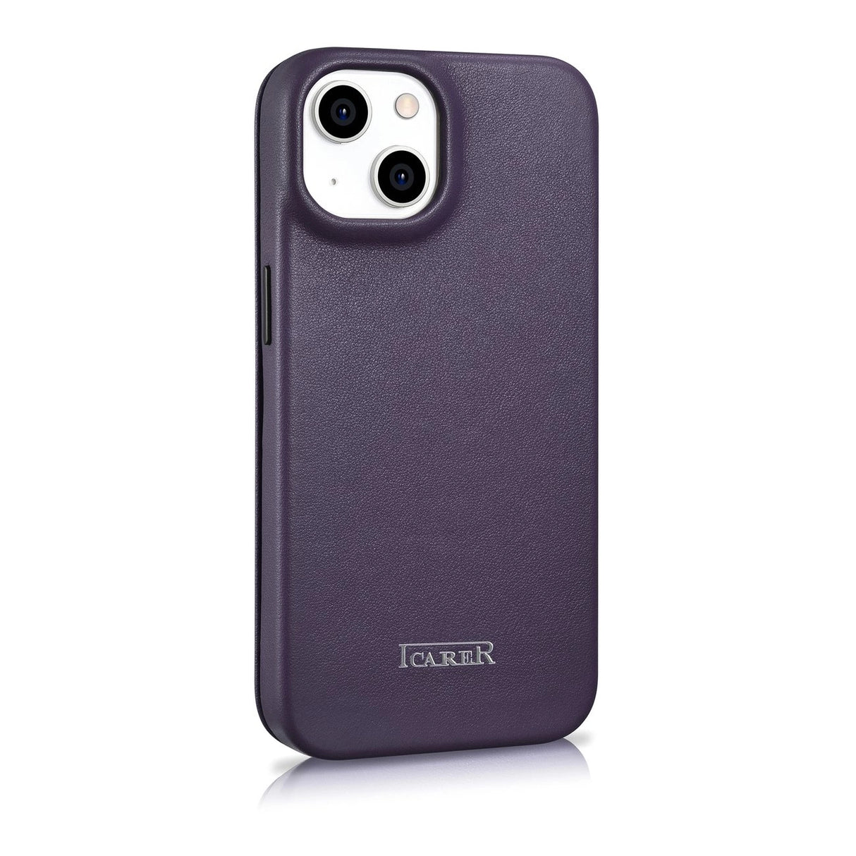 iCarer CE Premium læder Folio Case iPhone 14 Plus Magnetisk Flip læder Folio Case MagSafe mørk lilla (WMI14220715-DP)