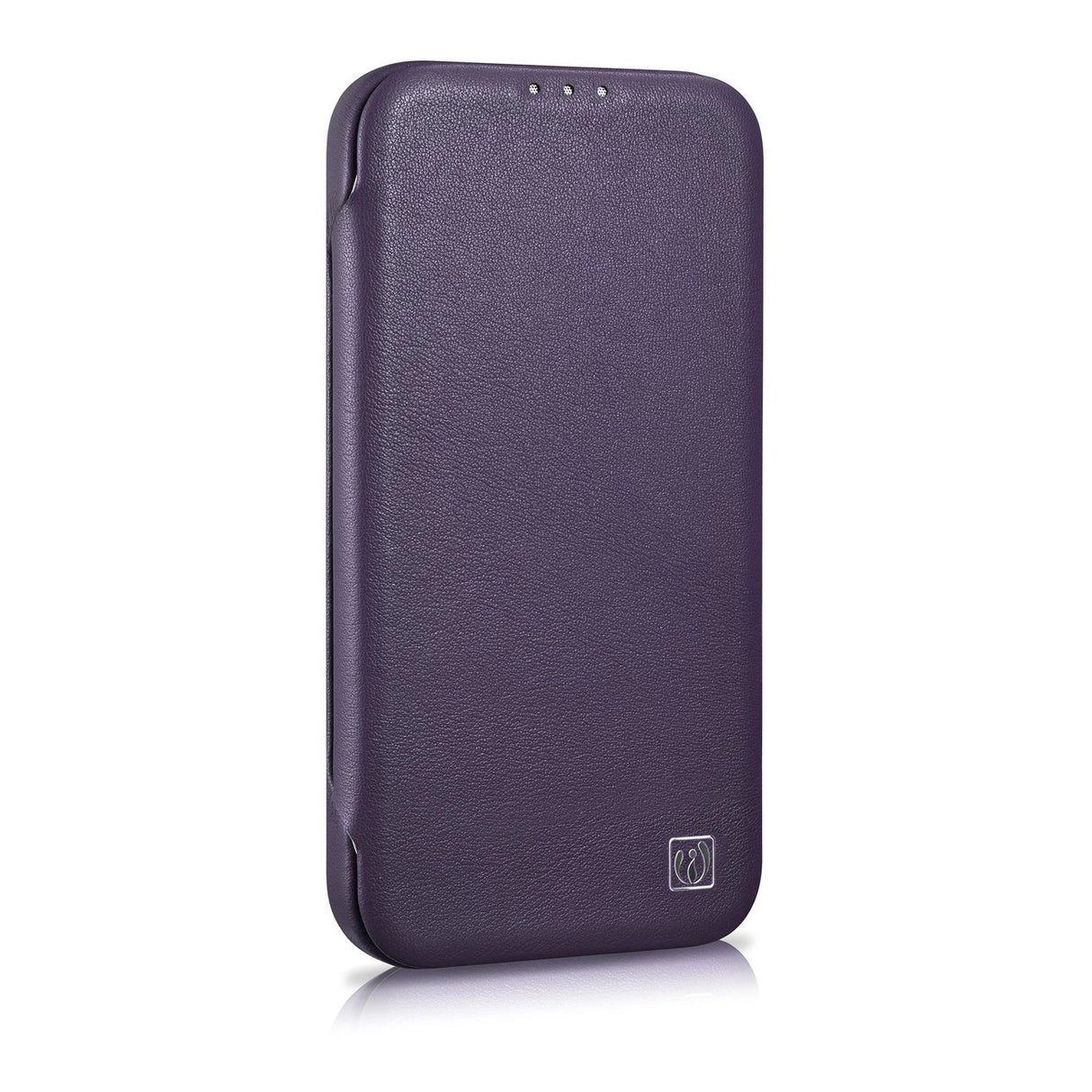 iCarer CE Premium læder Folio Case iPhone 14 Plus Magnetisk Flip læder Folio Case MagSafe mørk lilla (WMI14220715-DP)