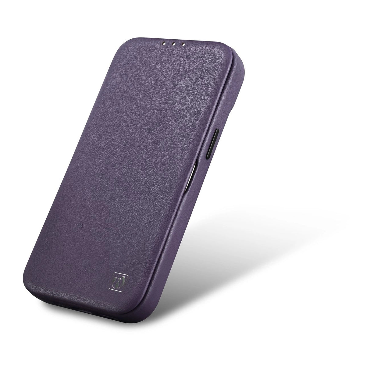 iCarer CE Premium læder Folio Case iPhone 14 Plus Magnetisk Flip læder Folio Case MagSafe mørk lilla (WMI14220715-DP)