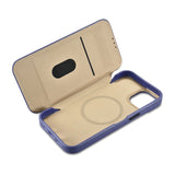 iCarer CE Premium læder Folio Case iPhone 14 Plus Magnetisk Flip læder Folio Case MagSafe Light Purple (WMI14220715-LP)