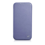 iCarer CE Premium læder Folio Case iPhone 14 Plus Magnetisk Flip læder Folio Case MagSafe Light Purple (WMI14220715-LP)