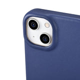 iCarer CE Premium læder Folio Case iPhone 14 Plus Magnetisk Flip læder Folio Case MagSafe Blue (WMI14220715-BU)