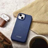 iCarer CE Premium læder Folio Case iPhone 14 Plus Magnetisk Flip læder Folio Case MagSafe Blue (WMI14220715-BU)