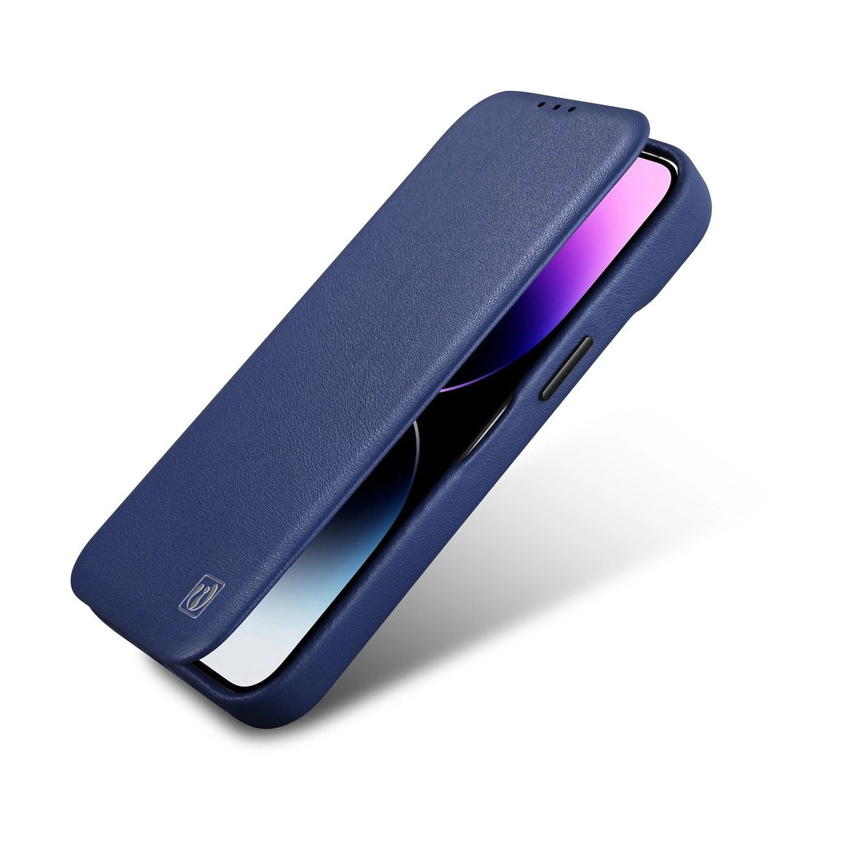 iCarer CE Premium læder Folio Case iPhone 14 Plus Magnetisk Flip læder Folio Case MagSafe Blue (WMI14220715-BU)