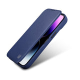 iCarer CE Premium læder Folio Case iPhone 14 Plus Magnetisk Flip læder Folio Case MagSafe Blue (WMI14220715-BU)