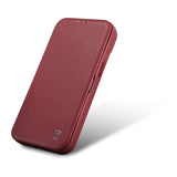 iCarer CE Premium Leather Folio Case iPhone 14 Pro Max Magnetisk Flip Cover MagSafe Red (WMI14220716-RD)