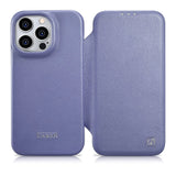 iCarer CE Premium Leather Folio Case iPhone 14 Pro Max Magnetisk Flip Leather Folio Case MagSafe Light Purple (WMI14220716-LP)