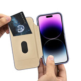 iCarer CE Premium Leather Folio Case iPhone 14 Pro Max Magnetisk Flip Leather Folio Case MagSafe Light Purple (WMI14220716-LP)