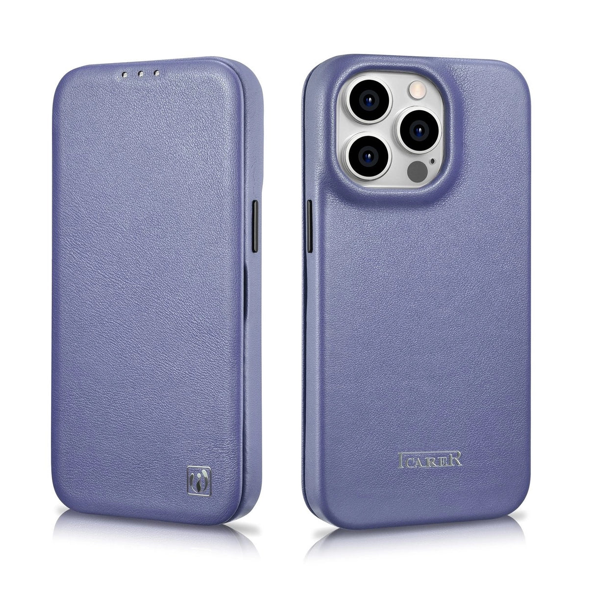 iCarer CE Premium Leather Folio Case iPhone 14 Pro Max Magnetisk Flip Leather Folio Case MagSafe Light Purple (WMI14220716-LP)