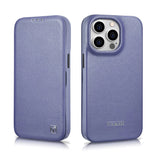 iCarer CE Premium Leather Folio Case iPhone 14 Pro Max Magnetisk Flip Leather Folio Case MagSafe Light Purple (WMI14220716-LP)
