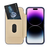 iCarer CE Premium læder Folio Case iPhone 14 Pro Max Magnetisk Flip læder Folio Case MagSafe Blue (WMI14220716-BU)