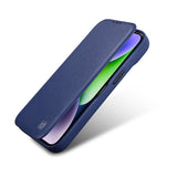 iCarer CE Premium læder Folio Case iPhone 14 Pro Max Magnetisk Flip læder Folio Case MagSafe Blue (WMI14220716-BU)