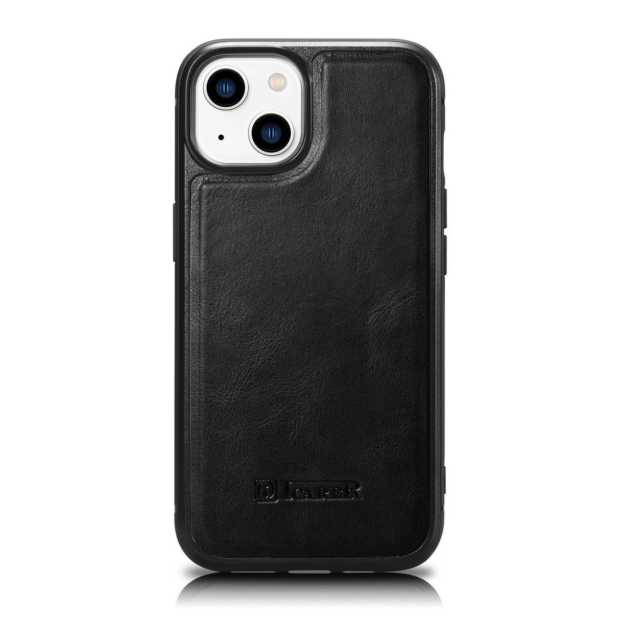 iCarer Leather Oil Wax case til iPhone 14 Plus sort (WMI14220719-BK)