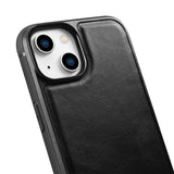 iCarer Leather Oil Wax case til iPhone 14 Plus sort (WMI14220719-BK)