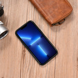 iCarer Leather Oil Wax case til iPhone 14 Plus sort (WMI14220719-BK)