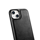 iCarer Leather Oil Wax case til iPhone 14 Plus sort (WMI14220719-BK)
