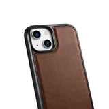 iCarer Læder Oil Wax Ægte læder Case til iPhone 14 Plus (MagSafe Kompatibel) Brunt (WMI14220719-BN)