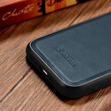 iCarer Leather Oil Wax case til iPhone 14 Plus blå (WMI14220719-BU)