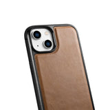 iCarer Leather Oil Wax case til iPhone 14 Plus brun (WMI14220719-TN)