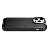 iCarer læder Oil Wax-foder for iPhone 14 Pro Max læderfoder sort (WMI14220720-BK)