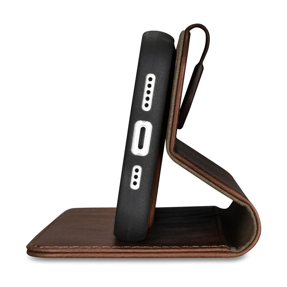 iCarer Oil Wax Wallet Case 2in1 iPhone 14 Leather Flip Cover Anti-RFID Brown (WMI14220721-BN)