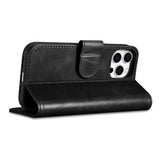 iCarer Oil Wax Wallet Case 2in1 Cover iPhone 14 Pro Læder Flip Cover Anti-RFID sort (WMI14220722-BK)