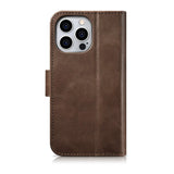 iCarer Oil Wax Wallet Case 2in1 Cover iPhone 14 Pro Anti-RFID Læder Flip Case Brunt (WMI14220722-BN)