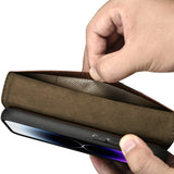 iCarer Oil Wax Wallet Case 2in1 Cover iPhone 14 Pro Anti-RFID Læder Flip Case Brunt (WMI14220722-BN)
