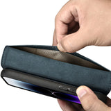 iCarer Oil Wax Wallet Case 2in1 Cover iPhone 14 Pro Anti-RFID Læder Flip Case Blå (WMI14220722-BU)