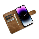 iCarer Oil Wax Wallet Case 2in1 Cover iPhone 14 Pro Anti-RFID Læder Flip Case Brunt (WMI14220722-TN)