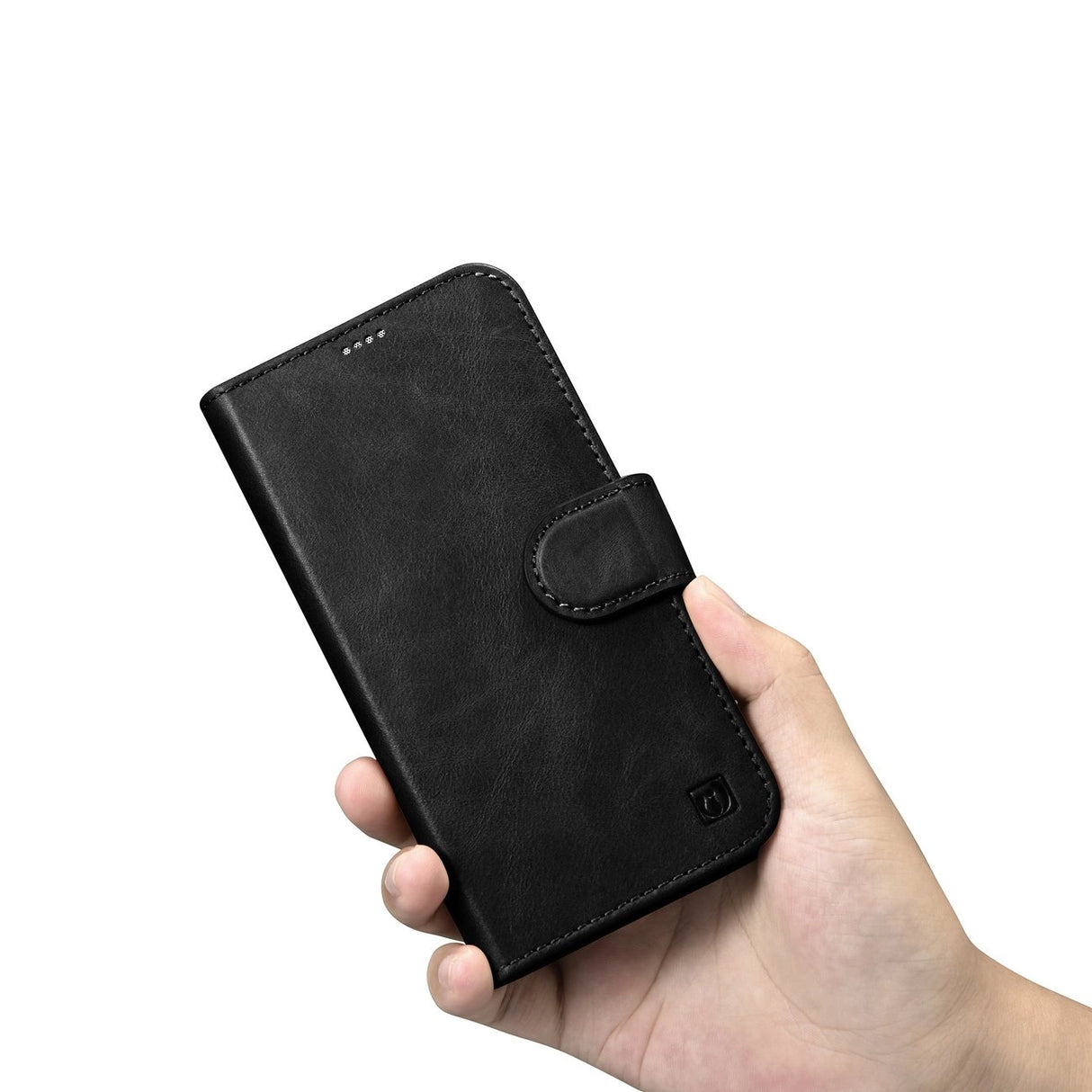 iCarer Oil Wax Wallet Case 2in1 Cover iPhone 14 Plus Anti-RFID Læder Flip Case sort (WMI14220723-BK)