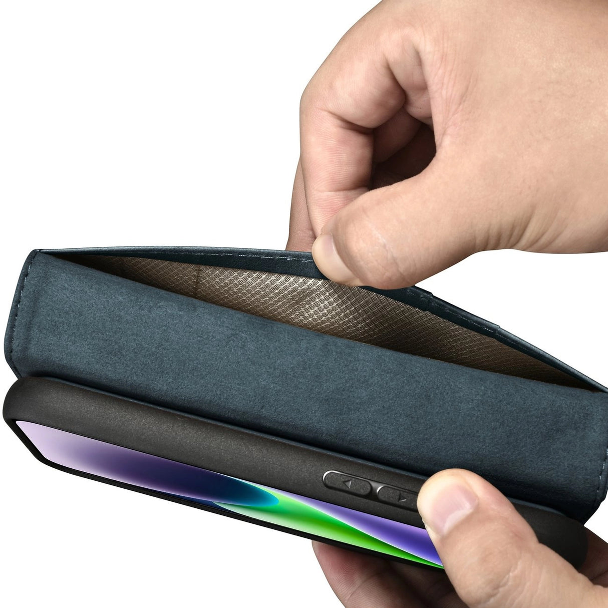 iCarer Oil Wax Wallet Case 2in1 Cover iPhone 14 Plus Anti-RFID Læder Flip Case Blå (WMI14220723-BU)