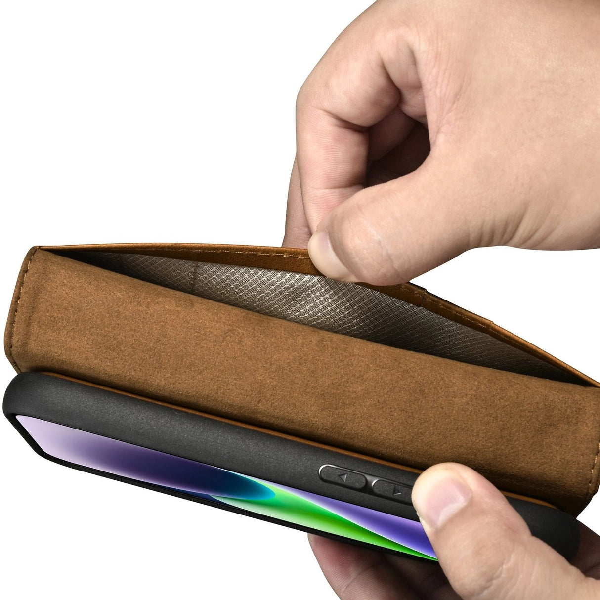 iCarer Oil Wax Wallet Case 2in1 Cover iPhone 14 Plus Anti-RFID Læder Flip Case Brunt (WMI14220723-TN)