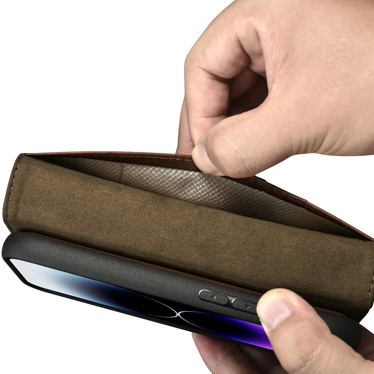 iCarer Oil Wax Wallet Case 2in1 Cover iPhone 14 Pro Max Læder Flip Cover Anti-RFID brun (WMI14220724-BN)