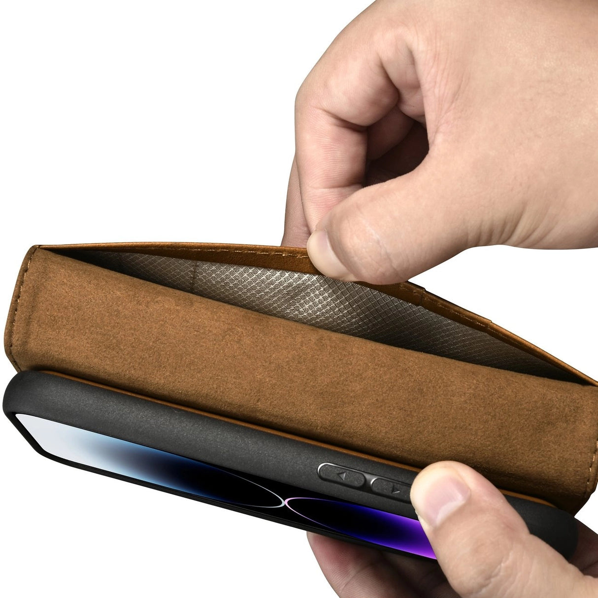 iCarer Oil Wax Wallet Case 2in1 Cover iPhone 14 Pro Max Læder Flip Cover Anti-RFID brun (WMI14220724-TN)