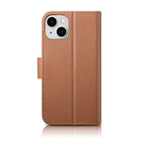 iCarer Wallet Case 2in1 iPhone 14-foder med flap Anti-RFID brun (WMI14220725-BN)