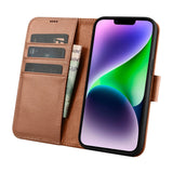 iCarer Wallet Case 2in1 iPhone 14-foder med flap Anti-RFID brun (WMI14220725-BN)