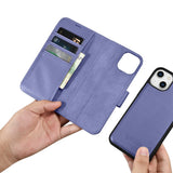 iCarer Wallet Case 2in1 Case iPhone 14 Læder Flip Cover Anti-RFID lys lilla (WMI14220725-LP)